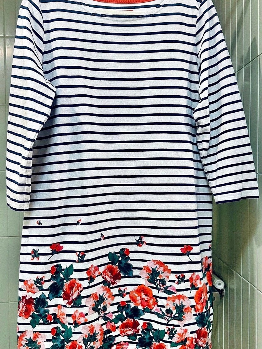 Joules Quinn Tunic Dress Striped Mini Dress White & Blue UK 16